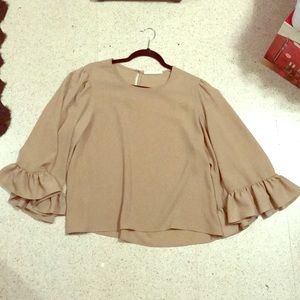 Warm Taupe Unique Blouse